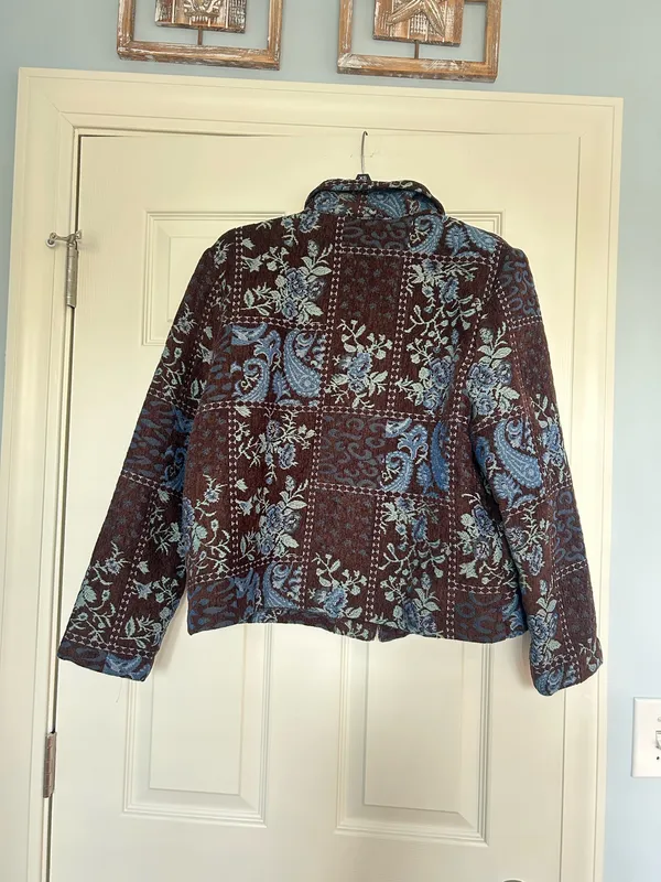 Portrait vintage quilted jacket Purple Size L - Image 3
