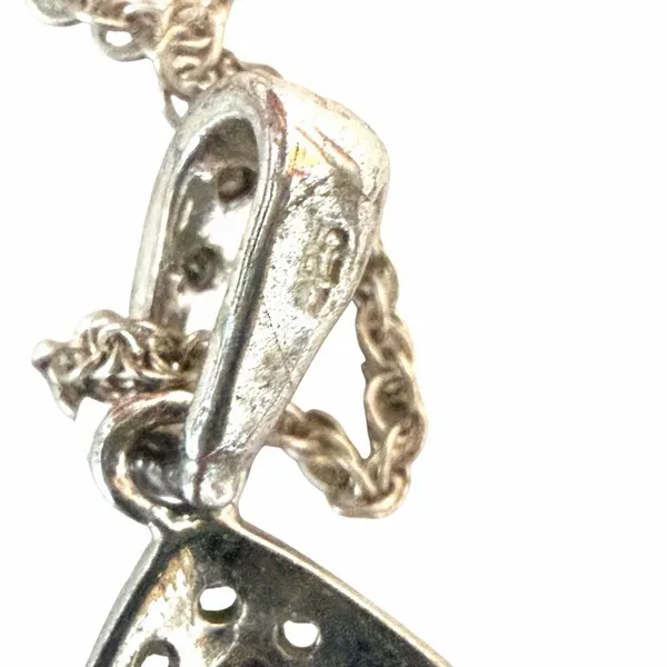 Clear Stone Teardrop Filigree Pendant Necklace - Image 7