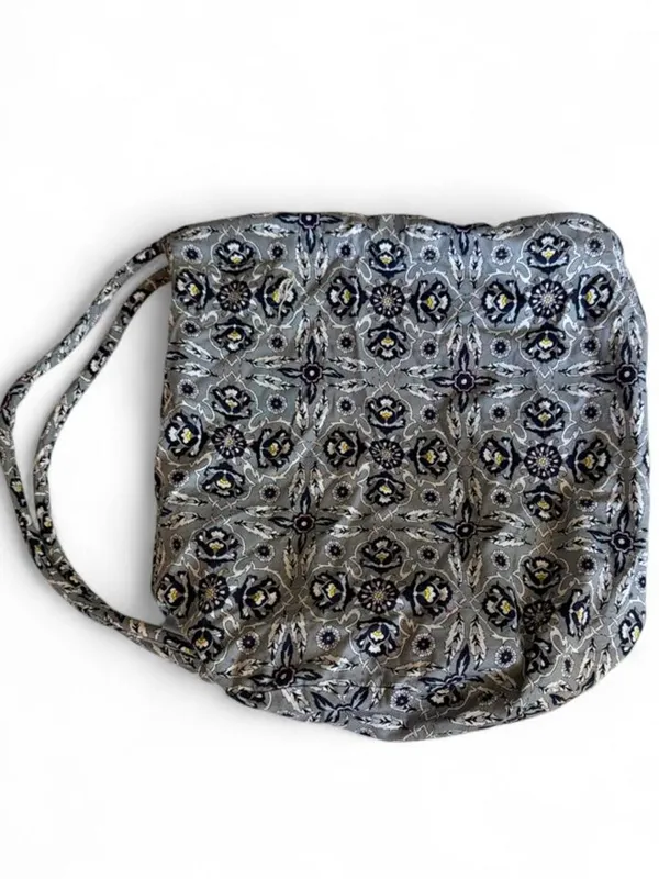 NWOT Vera Bradley Gray Floral Drawstring Shoulder Bag - Image 5