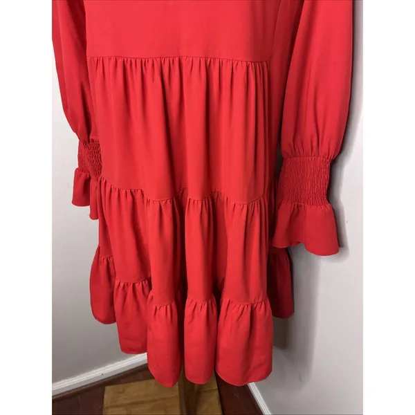 Tuckernuck POMANDER PLACE Red Crepe Kenzo Dress XS - Image 8