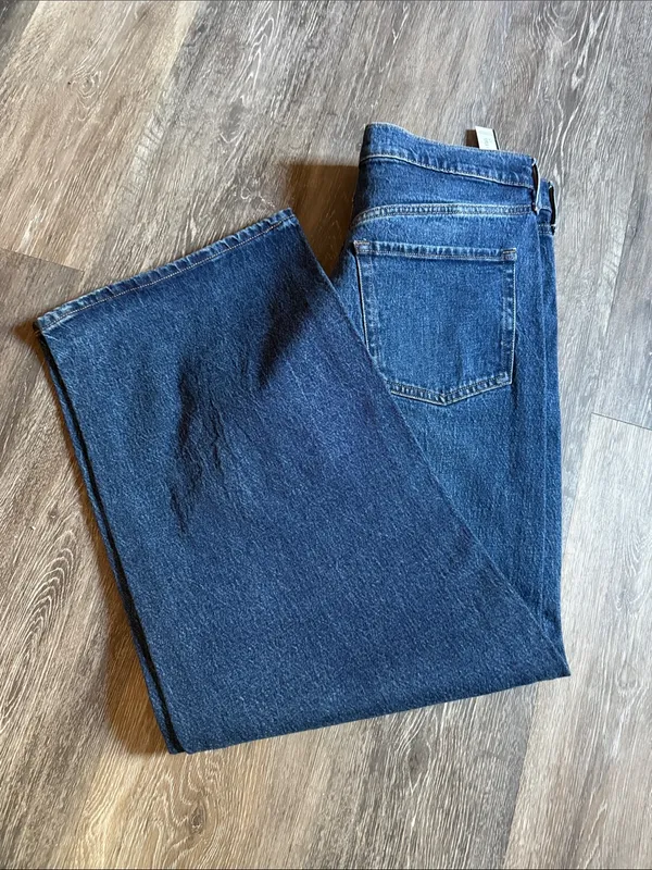New Old Navy Mid-Rise OG “The Slouchy” Wide Leg Women’s Jeans Sz10 Dark Wash - Image 5