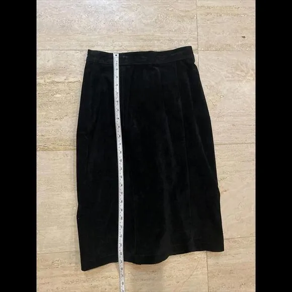 SpringWest Size 5/6‎ Suede Leather Black Suede Skirt - Image 3