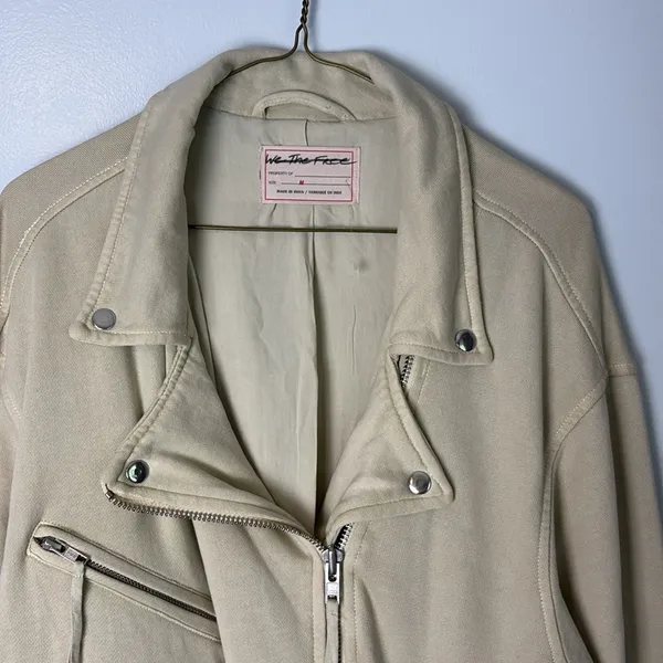 NWOT Free People We The Free Rebel Rebel Knit Moto Jacket Top Oversized Size Med - Image 7