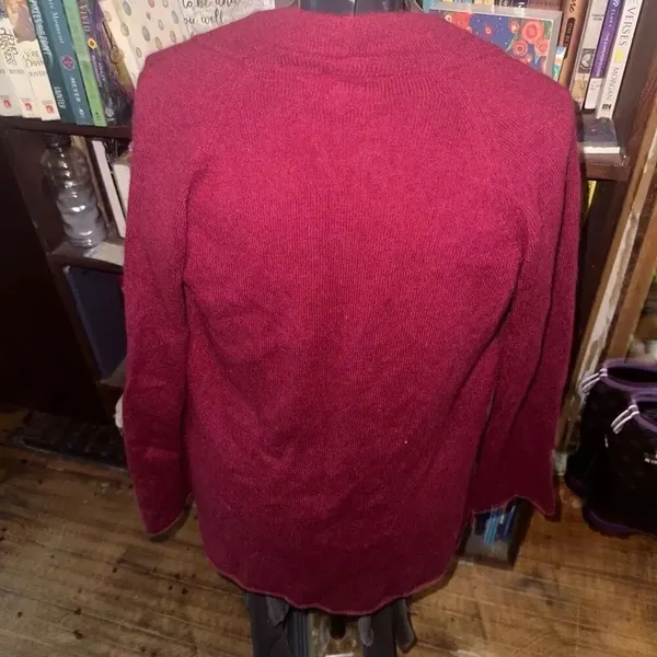Claudia Nichole cashmere red cozy luxe M cardigan - Image 3