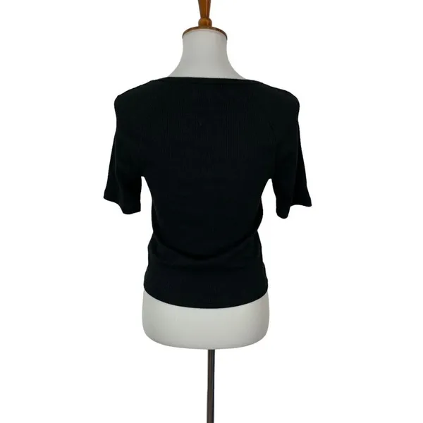J. Crew‎ Women’s Top Medium Black Short Sleeve - Image 4