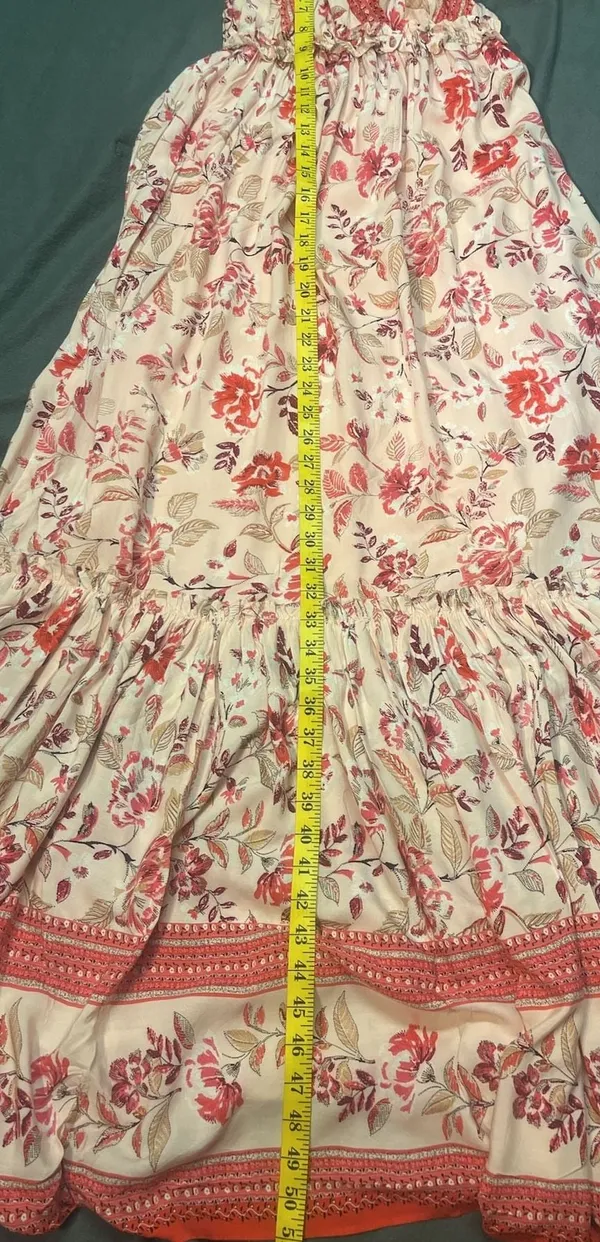 Blue Rain Pink Floral Maxi Dress Size S - Image 9