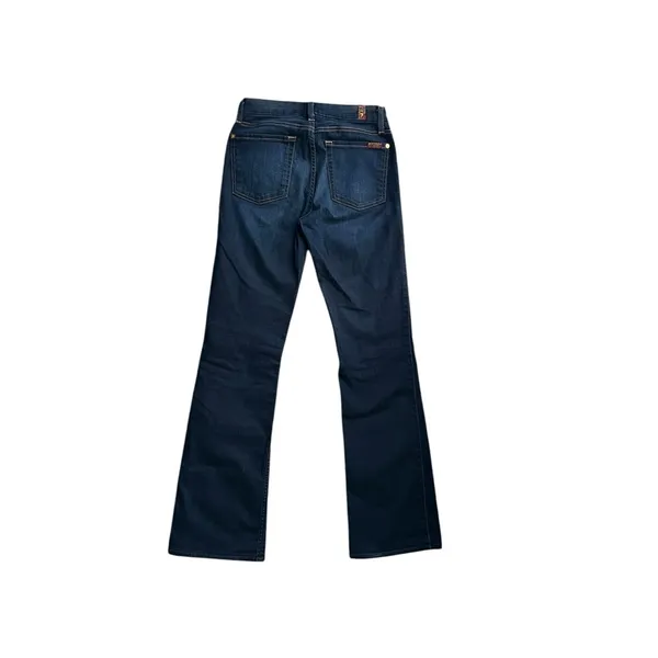 7 For All Mankind Dark Indigo Mid Rise Kimmie Boot Jeans - Image 7