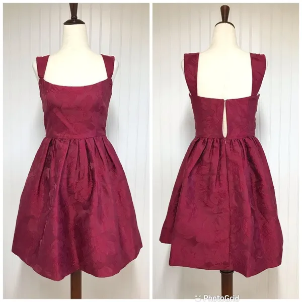 SACHIN & BABI Dress Size 0 Burgundy Mini‎ Fit & Flare Sleeveless Cocktail New - Image 3