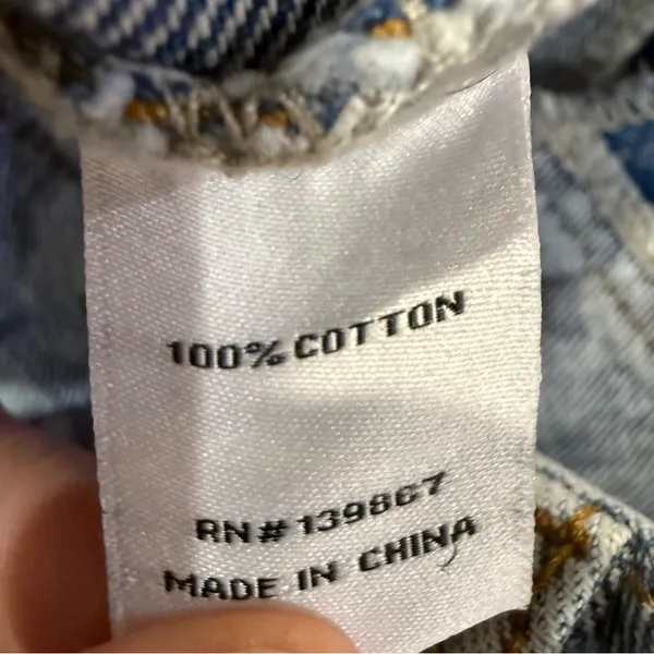 Princess Polly Two-Tone High Waisted Mom Jeans Straight Leg Women’s 6 Blue Wash - Image 10