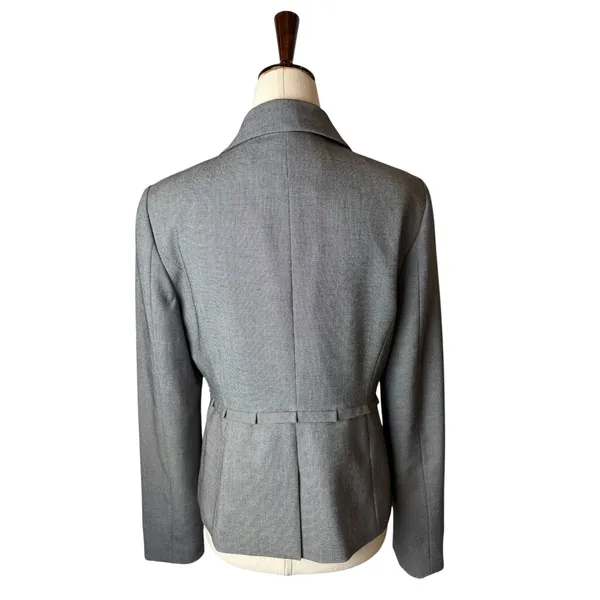 The Limited Blazer Women Small Gray Houndstooth‎ Single Breasted Academia Preppy - Image 3