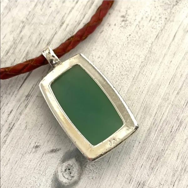 Green pendant choker necklace - Image 4