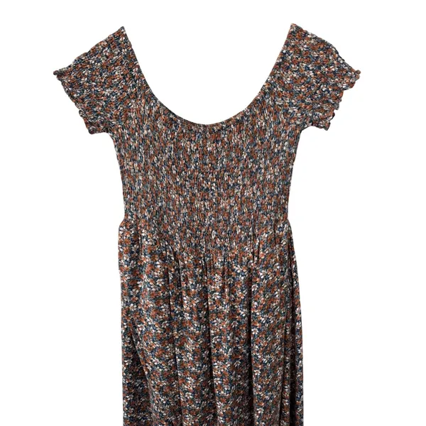 Sweet Lemon Smocked Floral High Low Maxi‎ Dress Women's Size L - Image 4