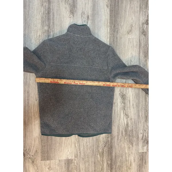 Patagonia Retro Pile Fleece Jacket Gray Green Trim Womens Small S Full Zip - Image 7