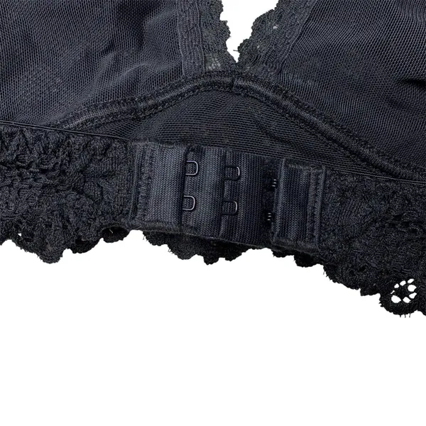 Unbranded Black Lace Halter Neck Bralette Size Medium Back Closure - Image 4