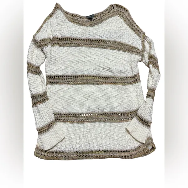Eddie Bauer Open Chunky‎ Knit Sweater Boho Coastal Chic Pullover Sz L Oversized - Image 7