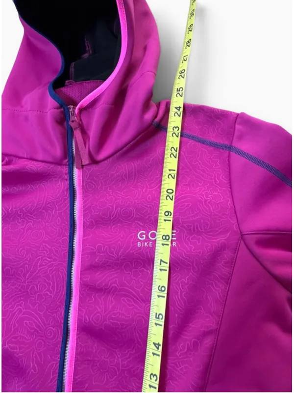 Women's Gore Bike Wear Pink & Black Hooded Cycling Jacket Size Lg - Image 8