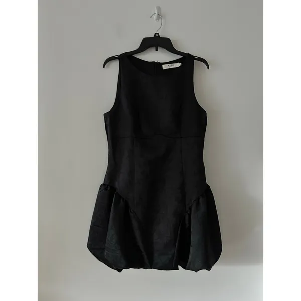 ASTR The Label Black Jacquard Drop Waist Mini Dress NEW Size L - Image 4