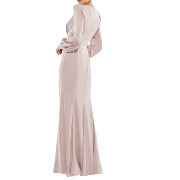 MAC DUGGAL 55635 Satin Ruched Bishop Sleeve Gown, Size 4, New w/ Tag MSRP $398 - Image 3