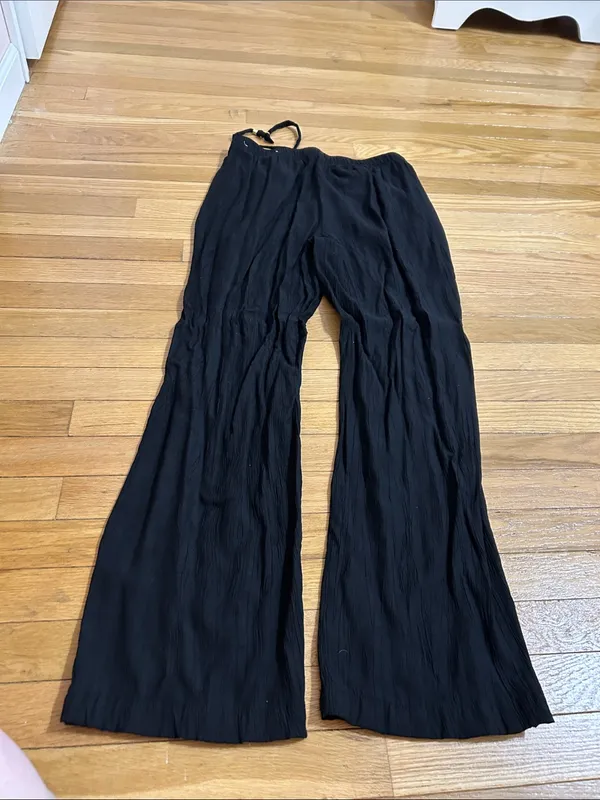Ann Taylor Factory Black Crinkle Boot-Cut Pants - Image 4