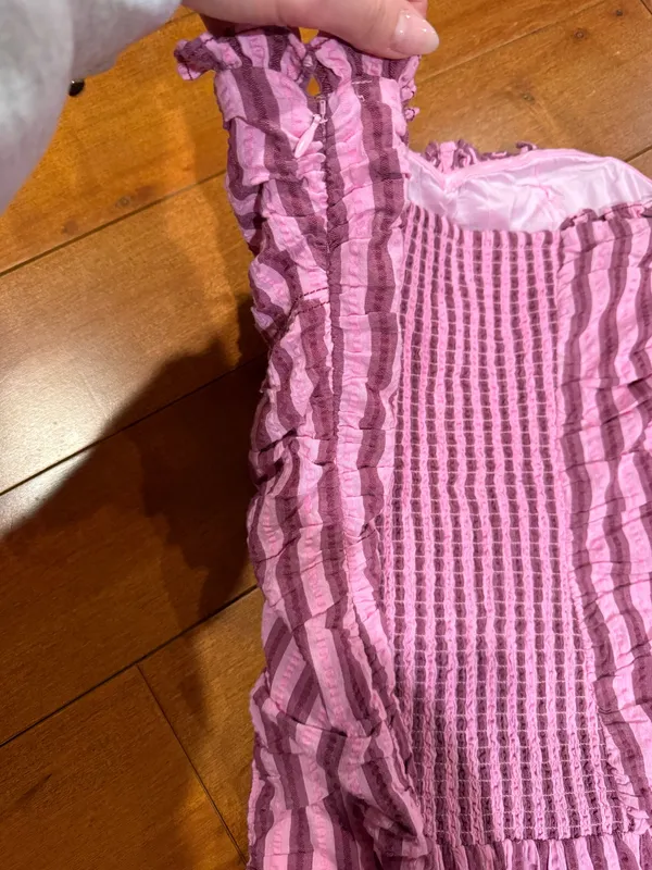 Free people surefire pink striped strapless dress - Image 9