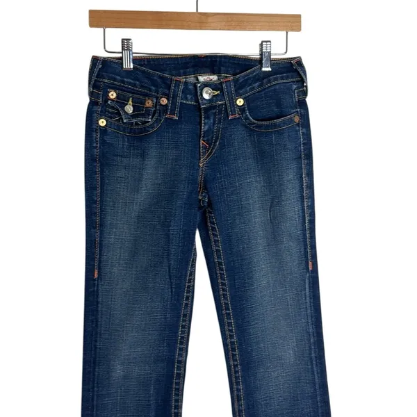 True Religion Women's Becky Bootcut Y2K Section Denim Jeans Blue Size 27‎ - Image 3