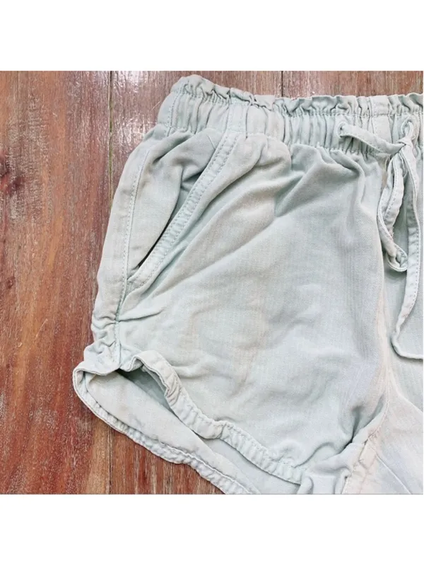 American Eagle Mint Green Ruched Shorts XS - Image 2