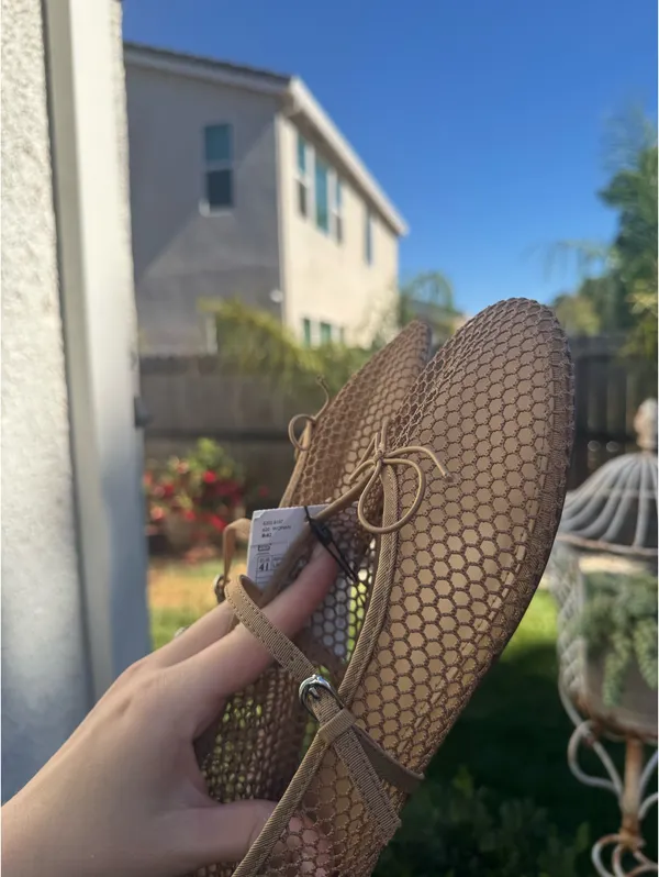 NWT Mango Tan Mesh Ballet Flats  - Image 4