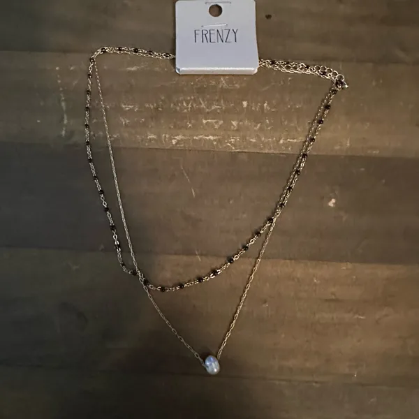 Frenzy delicate layered double chain necklace Gold - Image 2