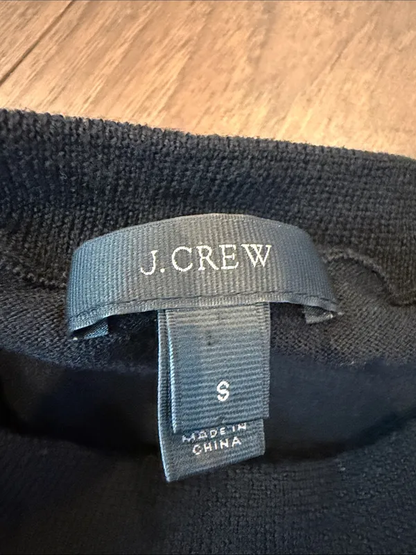 J. Crew Women’s Black Merino Wool Crewneck Sweater Size Small - C69-065 - Image 2