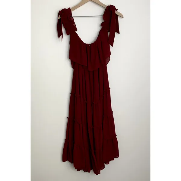 Misa Los Angeles X REVOLVE Micaela Dress Burgundy Womens Medium - Image 4