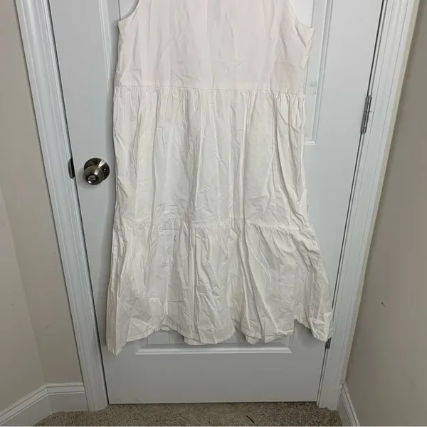 J Crew‎ white sleeveless tiered midi dress size 10 vacation cruise bridal shower - Image 6