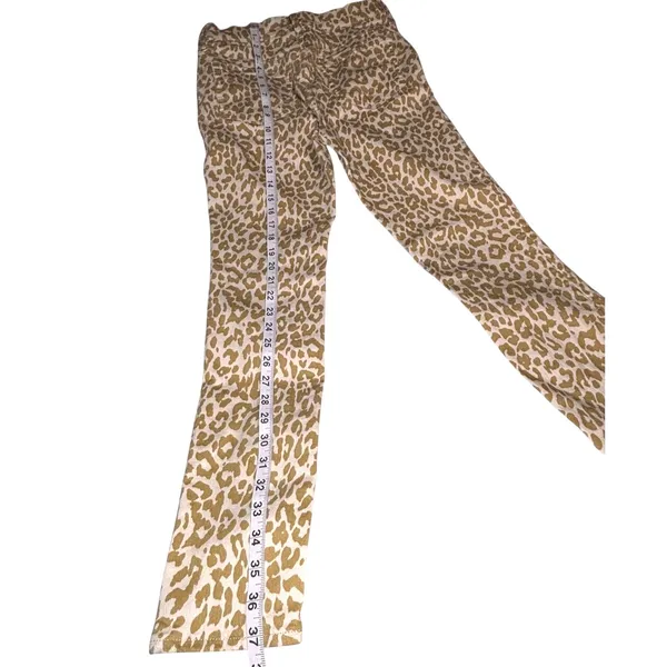 J.Crew Leopard Print Skinny Jeans Size 26 Tan Animal Print Mid Rise Stretch - Image 5