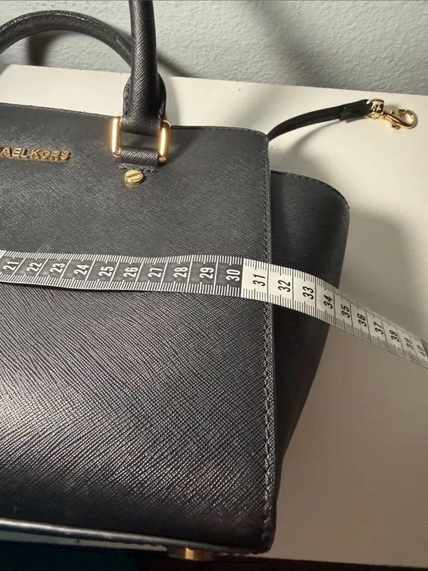 Michael Kors Black Saffiano Leather Satchel with Gold Hardware - Image 11