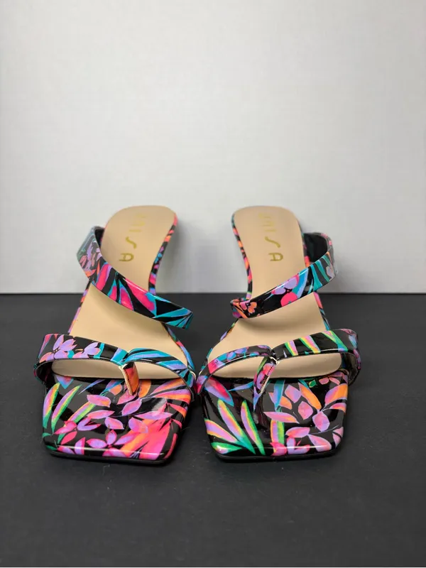 floral sandals mid-heel sandals size 10 - Image 3