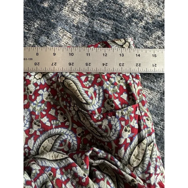 Vintage Crazy Horse Skirt Women's 8 Maroon Western Paisley Floral Midi A-Line - Image 4