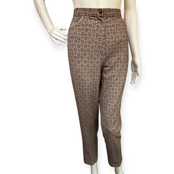 Designer G Brown Patterned Women's Pants Size L - Image 5