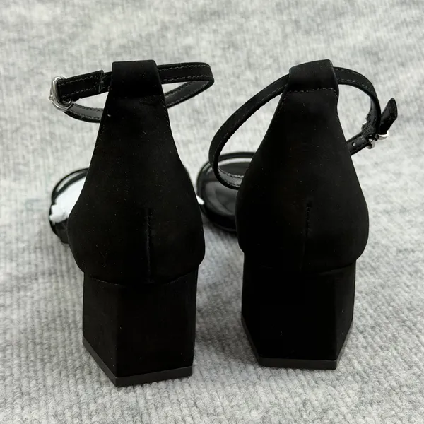 Steve Madden Size-6M Rae Black Suede Block Heel Ankle Strap Sandals - Image 3