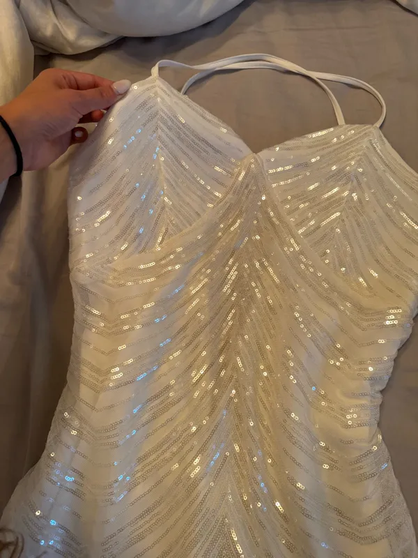 White homecoming dress sparkly Size M - Image 4