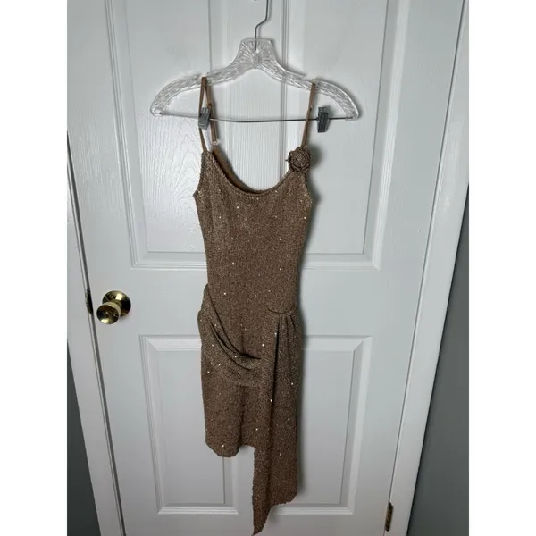 JLUXLABEL Gold Golden Dusk Sequin Dress S - Image 2
