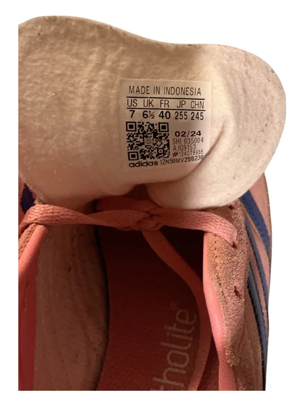adidas Originals Gazelle J Semi Pink Spark Lucid Blue IG9153 Size 7Y (Women’s 8-8.5) - Image 5