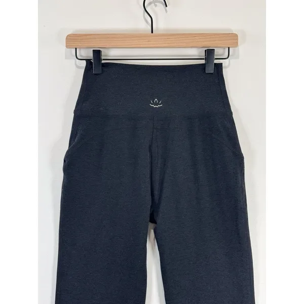 Beyond Yoga Womens Leggings Black Heather Rib All Day Flare Stretch Gym Medium - Image 10