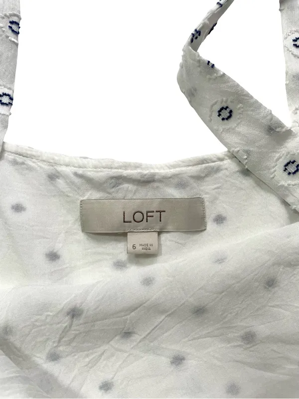 LOFT Clip Dot Textured Peplum Cami Top Size 6 - Image 3