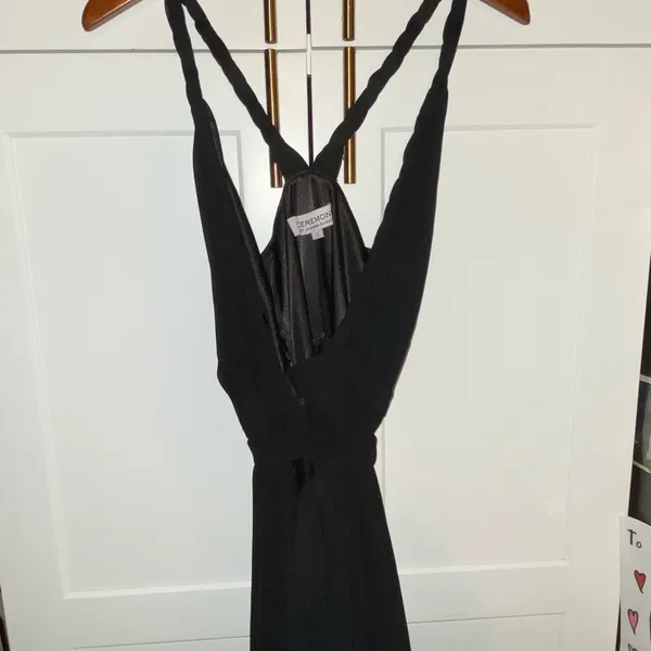 Ceremony Joanna August Black Maxi Wrap Dress Gown special occasion cocktail - Image 7