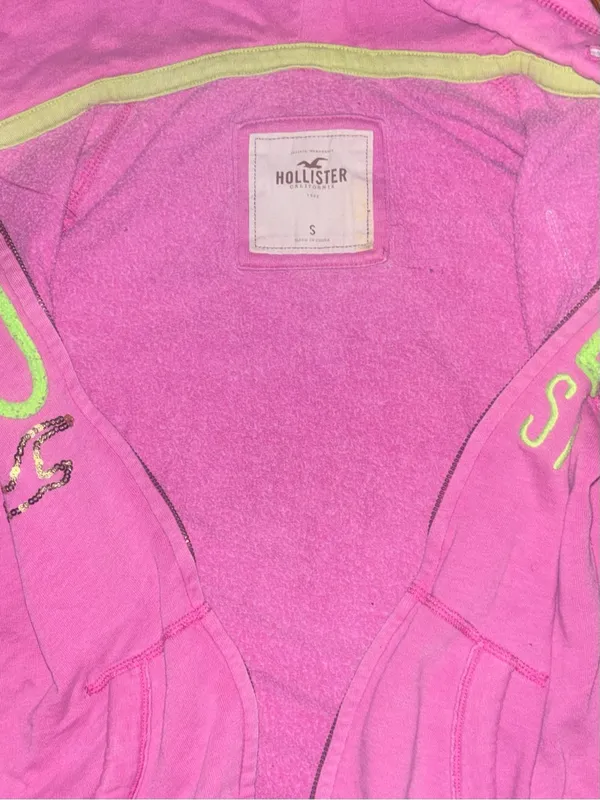 Hollister Co. Women's Pink Hoodie size small - Image 3