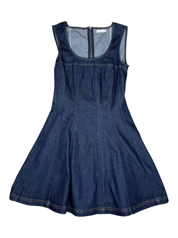Avec Les Filles 𖦹 Sleeveless A-Line Skater Mini Dress 𖦹 Royal Rinse Denim 𖦹 0 - Image 6