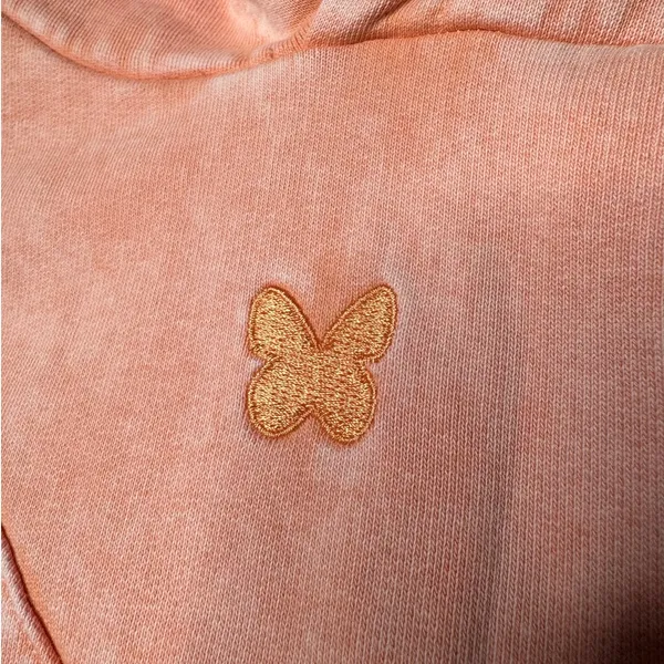 Voight By Valentina Peach Butterfly Oversized Hoodie Soft Girl Y2K NWT Small - Image 5