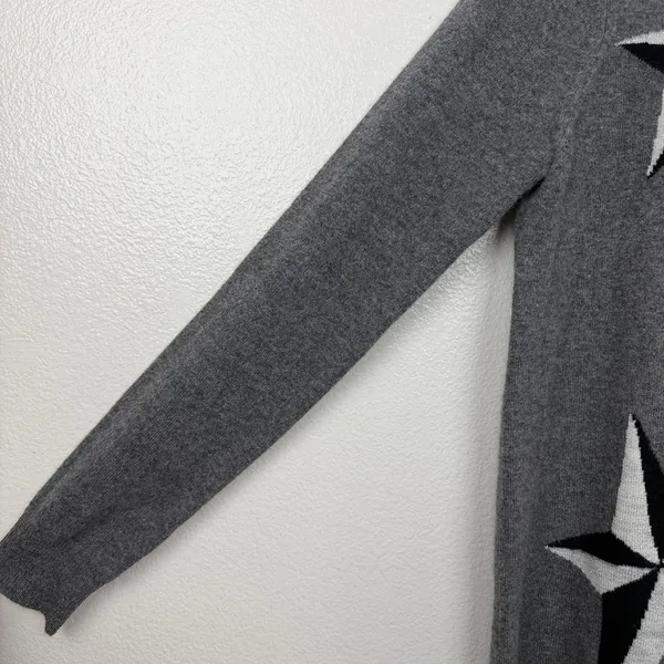 Sofiacashmere Sweater Womens Medium Gray Star Print Cashmere Blend Pullover - Image 3