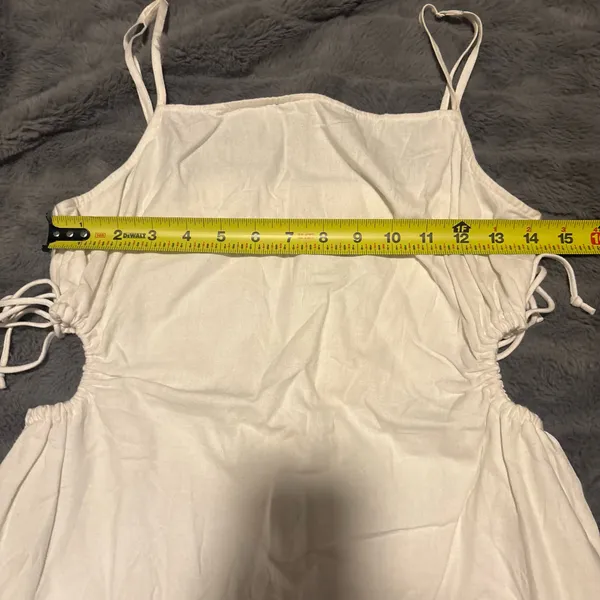 Aerie White Mini Dress Cutout Sides Tie Straps Size Medium - Image 8