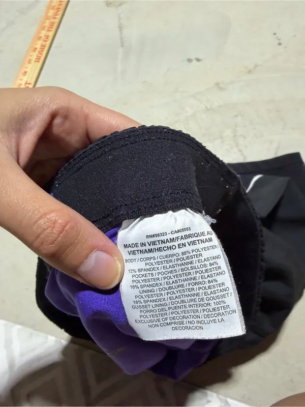 Nike Women’s Black Running Shorts with Purple lining medium - Image 9