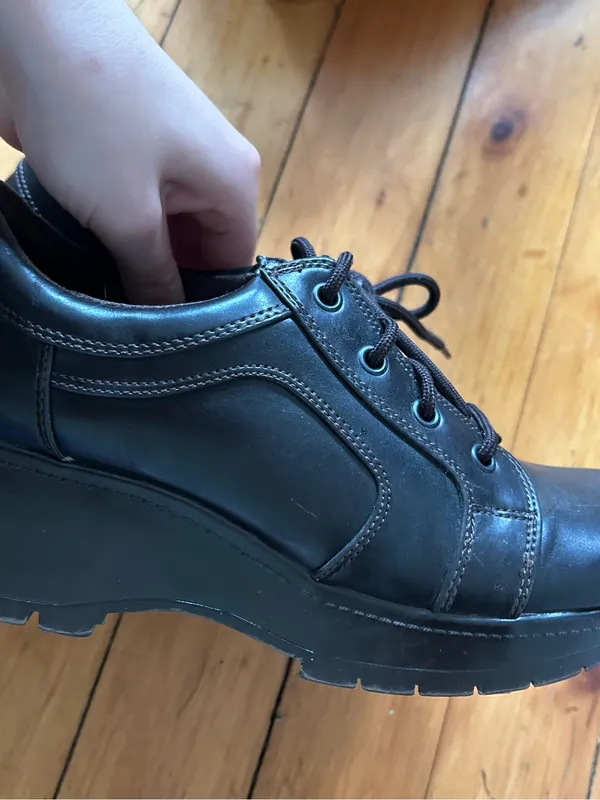 Lower east side Vintage Y2k Chunky Wedge Sneakers 8.5 brown black - Image 2
